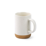 Tazza in ceramica con base in sughero rimovibile e finitura opaca 320ml color bianco sporco