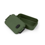 Lunch box in plastica con coperchio resistente da 900 ml color verde militare terza vista