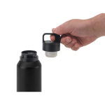 Borraccia termica in acciaio riciclato con isolamento sottovuoto 590ml color nero ottava vista