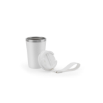 Bicchiere takeaway in acciaio riciclato con isolamento sottovuoto 460ml color bianco sesta vista