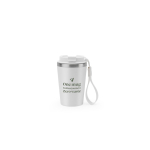 Bicchiere takeaway in acciaio riciclato con isolamento sottovuoto 460ml color bianco immagine con logo