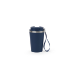 Bicchiere takeaway in acciaio riciclato con isolamento sottovuoto 460ml color blu mare