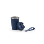 Bicchiere takeaway in acciaio riciclato con isolamento sottovuoto 460ml color blu mare sesta vista