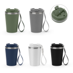 Bicchiere takeaway in acciaio riciclato con isolamento sottovuoto 460ml vari colori