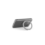 Power bank magnetico in ABS riciclato con ricarica 15 W 5000 mAh color grigio scuro quarta vista