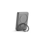 Power bank ecologico magnetico con supporto ad anello 10000 mAh color grigio scuro quarta vista