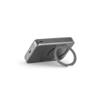 Power bank ecologico magnetico con supporto ad anello 10000 mAh color grigio scuro quinta vista