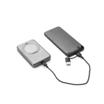 Power bank ecologico magnetico con supporto ad anello 10000 mAh color grigio scuro ottava vista
