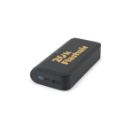 Power bank ecologico con ricarica ultra rapida e LED 20000 mAh color nero immagine con logo