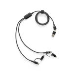 Cavo USB 6 in 1 ultra veloce in alluminio e PET riciclato color nero