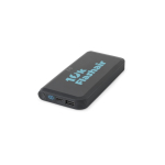 Power bank ecologico con ricarica 15 W stile premium da 10000 mAh color nero immagine con logo