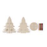 Albero di Natale pieghevole in legno naturale FSC™ da colorare color naturale prima vista