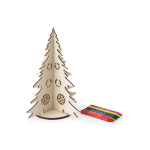 Albero di Natale pieghevole in legno naturale FSC™ da colorare color naturale