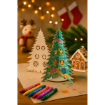 Albero di Natale pieghevole in legno naturale FSC™ da colorare vista ambiente