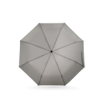 Ombrello pieghevole 3 sezioni rPET con stecche in fibra di vetro Ø98cm color grigio chiaro prima vista