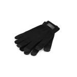 Guanti in poliestere riciclato rPET con punte touch per smartphone color nero