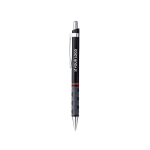 Penna Rotring blu in plastica con impugnatura antiscivolo in gomma color nero vista area di stampa