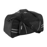 Borsa sportiva in poliestere con tasca frontale con cerniera color nero prima vista