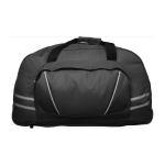 Borsa sportiva in poliestere con tasca frontale con cerniera color nero seconda vista