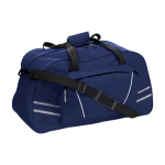 Borsa sportiva in poliestere con tasca frontale con cerniera color blu prima vista