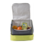 Borsa termica in poliestere con vano frigorifero nella parte inferiore color verde chiaro  terza vista