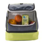 Borsa termica in poliestere con vano frigorifero nella parte inferiore color verde chiaro  quarta vista