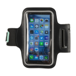 Bracciale sportivo portacellulare riflettente con chiusura in velcro color nero prima vista