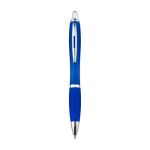 Penna in plastica riciclata con impugnatura in gomma e inchiostro blu color blu seconda vista