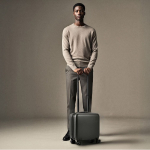 Trolley in ABS con ruote a 360° adatto come bagaglio a mano color nero quarta vista