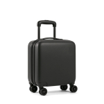 Trolley in ABS con ruote a 360° adatto come bagaglio a mano color nero vista area di stampa