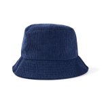 Cappello unisex stile bucket in velluto a coste da personalizzare color blu mare prima vista