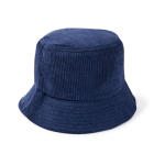 Cappello unisex stile bucket in velluto a coste da personalizzare color blu mare seconda vista
