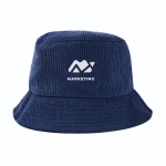 Cappello unisex stile bucket in velluto a coste da personalizzare color blu mare sesta vista