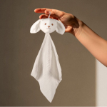 Dou dou per bebé in morbido cotone con testa di coniglietto color naturale sesta vista