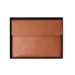 Elegante portadocumenti in similpelle personalizzabile color marrone quarta vista