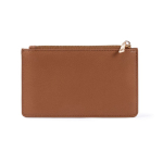 Portamonete e portatessere con zip in similpelle color marrone terza vista