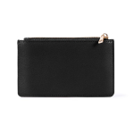 Portamonete e portatessere con zip in similpelle color nero terza vista