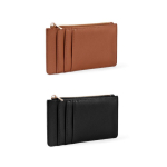 Portamonete e portatessere con zip in similpelle color nero sesta vista