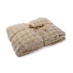 Coperta grande in poliestere dal tocco morbido da personalizzare color beige prima vista