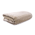 Coperta grande in poliestere dal tocco morbido da personalizzare color beige seconda vista