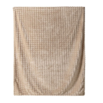 Coperta grande in poliestere dal tocco morbido da personalizzare color beige terza vista
