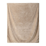 Coperta grande in poliestere dal tocco morbido da personalizzare color beige quarta vista