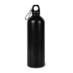 Borraccia in acciaio inox riciclato con moschettone argentato 750ml color nero prima vista