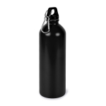 Borraccia in acciaio inox riciclato con moschettone argentato 750ml color nero seconda vista