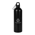 Borraccia in acciaio inox riciclato con moschettone argentato 750ml color nero terza vista