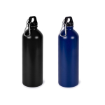 Borraccia in acciaio inox riciclato con moschettone argentato 750ml color nero quarta vista