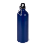 Borraccia in acciaio inox riciclato con moschettone argentato 750ml color blu seconda vista