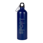 Borraccia in acciaio inox riciclato con moschettone argentato 750ml color blu quarta vista