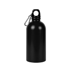 Borraccia in acciaio inox riciclato con moschettone argentato 500ml color nero prima vista