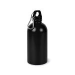 Borraccia in acciaio inox riciclato con moschettone argentato 500ml color nero seconda vista